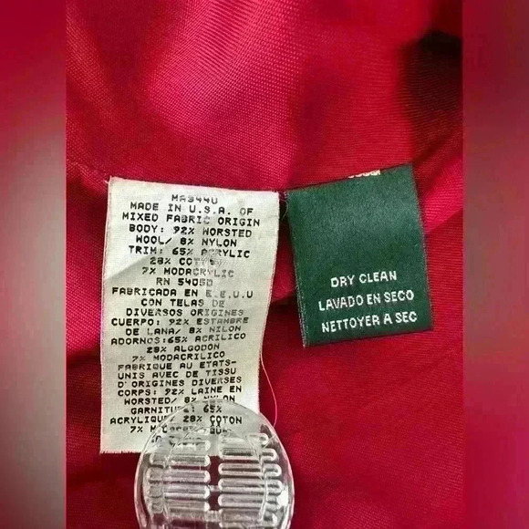 Lauren Ralph Lauren Red Plaid Jacket with Faux Fur Collar Size 6 - Picture 10 of 10